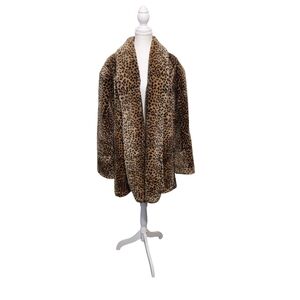 Leopard Print Faux Fur Coat